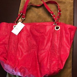 Large cherry red Steven tote